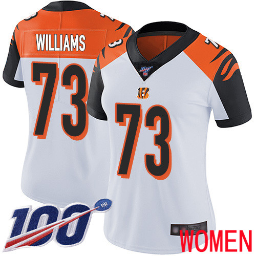 Cincinnati Bengals Limited White Women Jonah Williams Road Jersey NFL Footballl #73 100th Season Vapor Untouchable->women nfl jersey->Women Jersey